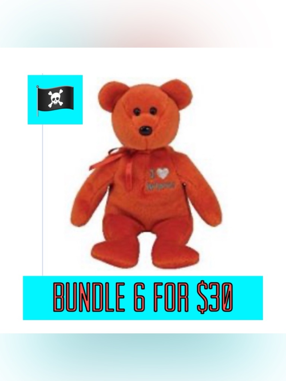 🏴‍☠️6 for $30🏴‍☠️ 2005 Arizona the Bear Beanie Baby